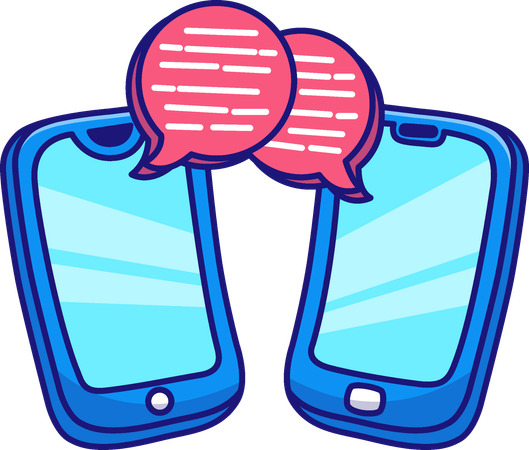 Online chatting from mobile  Illustration