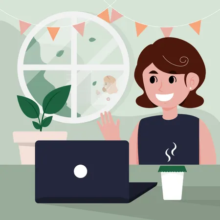 Online Chatting  Illustration