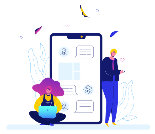 Online chatting  Illustration