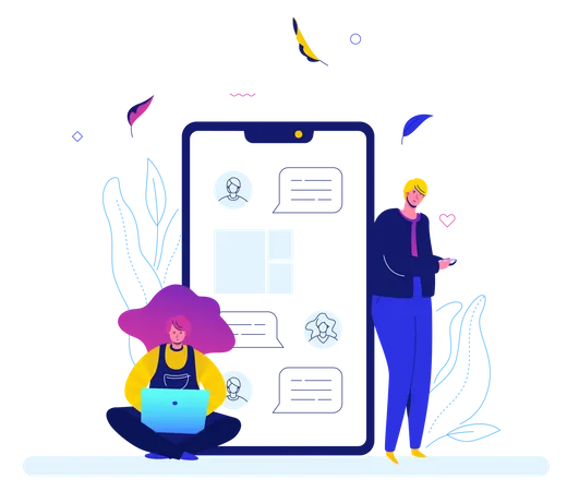 Online chatting  Illustration