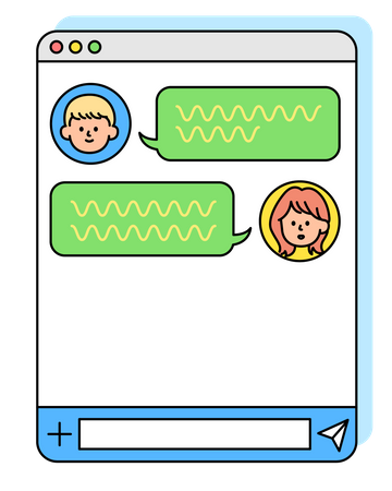 Online Chatting  Illustration