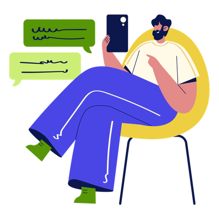 Online Chatting  Illustration