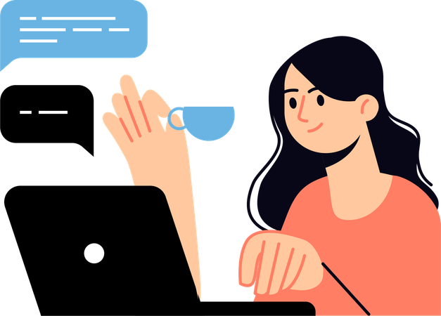 Online chatting  Illustration