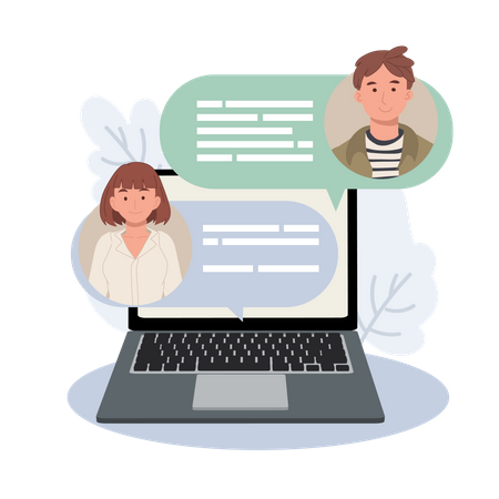 Online chatting on website  Illustration