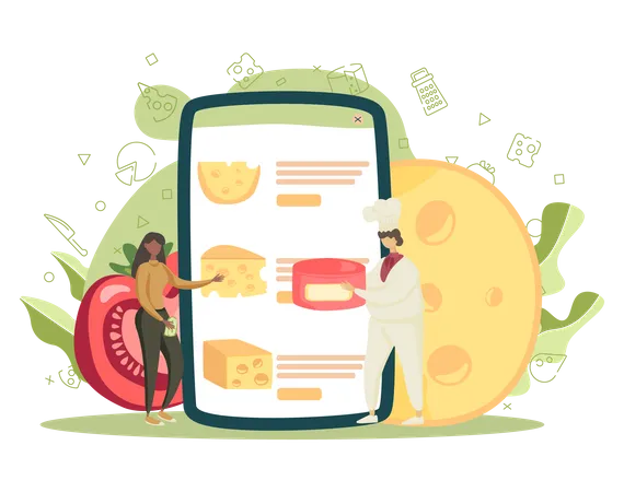 Online cheese order  Illustration