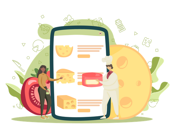 Online cheese order  Illustration