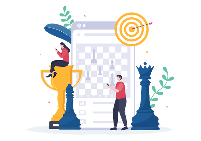 Online chess game  Illustration