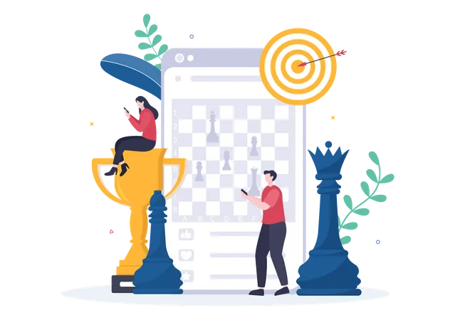 Online chess game  Illustration