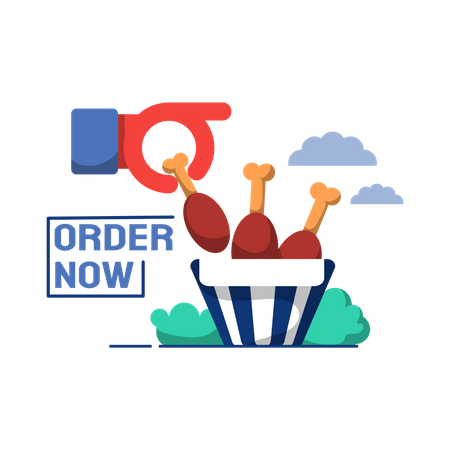 Online chicken order  Illustration