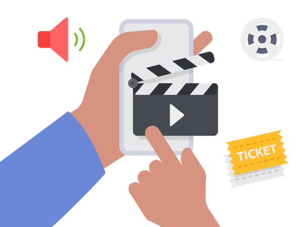 Online cinema ticket  Illustration