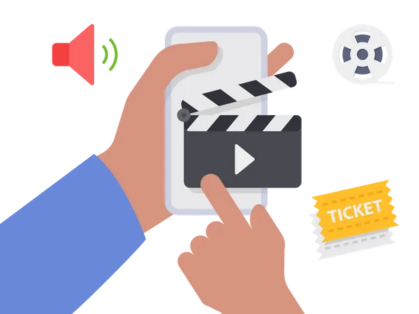 Online cinema ticket  Illustration