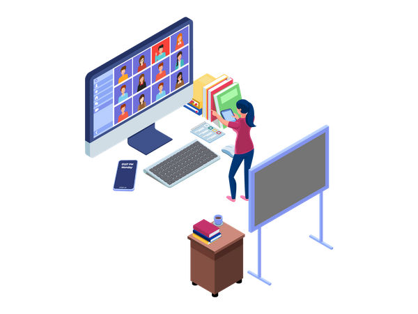 Online Class  Illustration