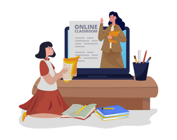 Online Classroom  Illustration