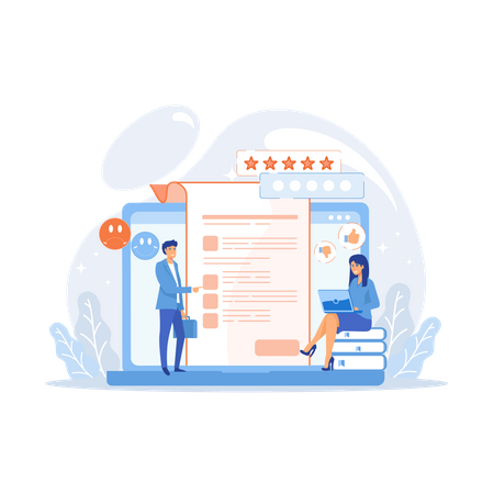 Online clients feedback  Illustration