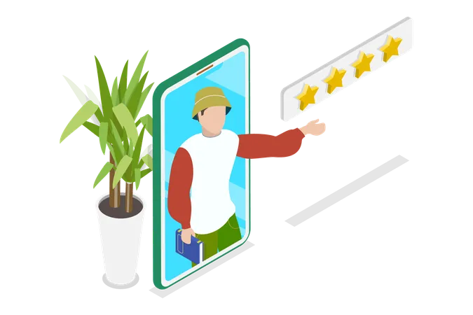 3 D Isometric Flat Vector Conceptual Illustration Of Customers Review Clients Satisfaction Level Illustration