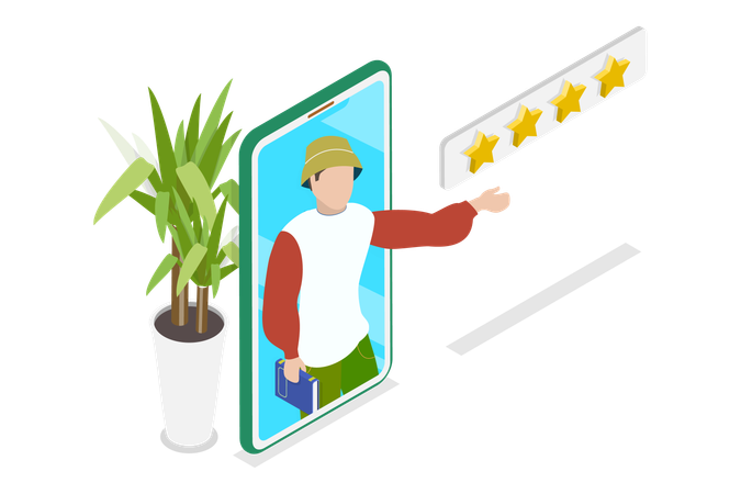 Online Clients Satisfaction Level  Illustration