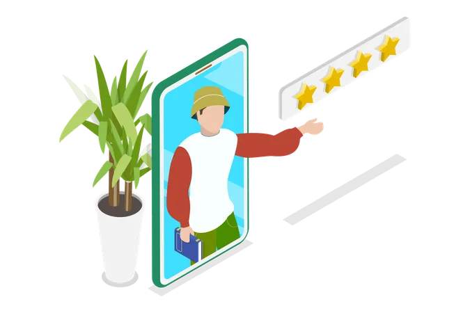 Online Clients Satisfaction Level  Illustration