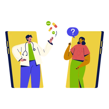 Online Clinic Support  Illustration