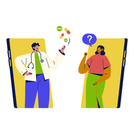 Online Clinic Support  Illustration