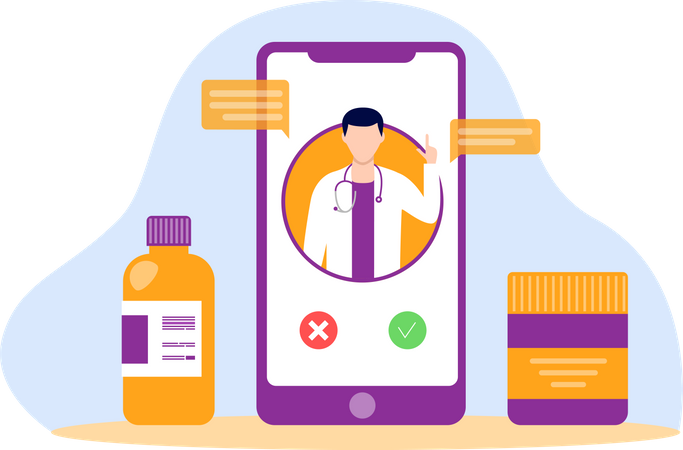 Online clinic support  Illustration