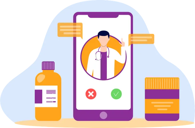 Online clinic support  Illustration