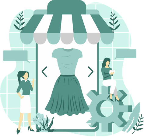 Online Clothes shopping Illustration