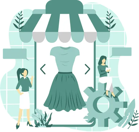 Online Clothes shopping Illustration