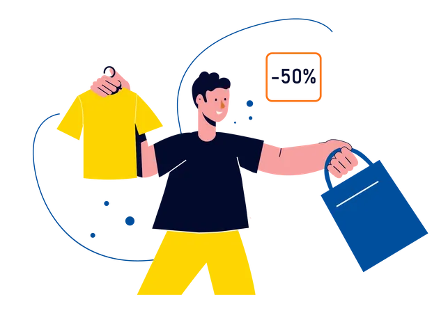 Online clothes shopping Illustration