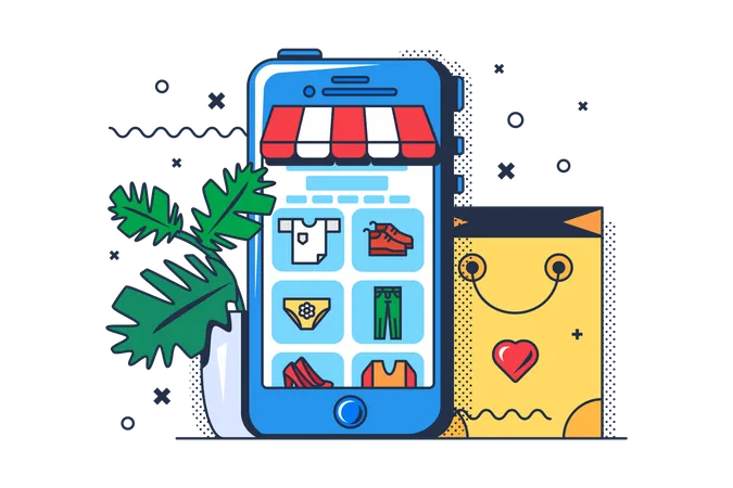 Online Clothes Shopping app  Illustration