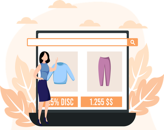 Online clothes shopping  Illustration