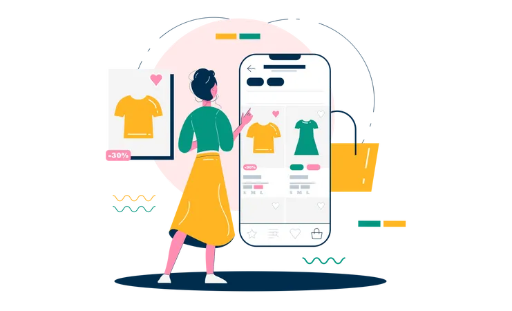 Online Clothes shopping  Illustration