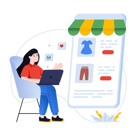 Online Clothing  Illustration