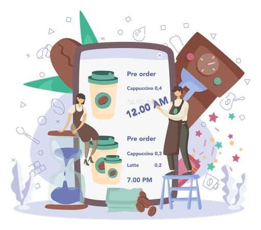 Online Coffee Service  イラスト