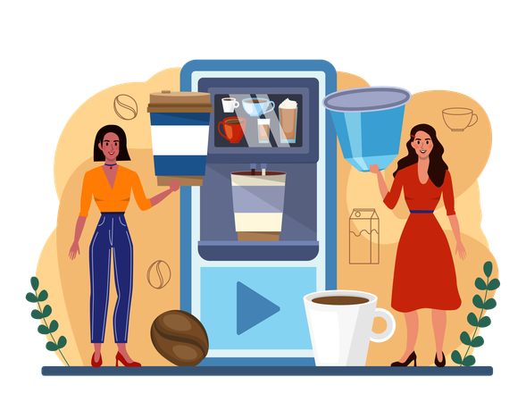 Online coffee shop  Illustration