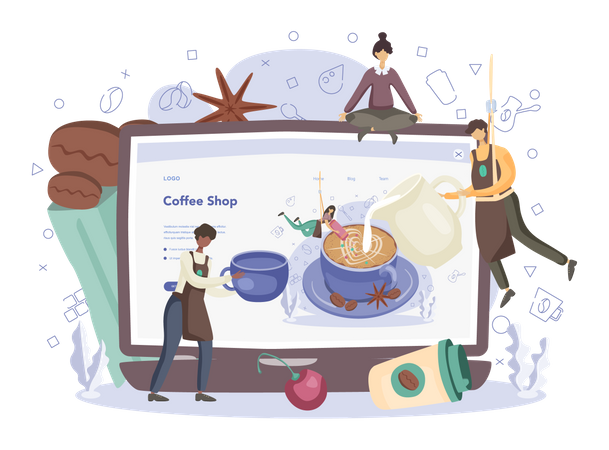 Online coffee store  イラスト