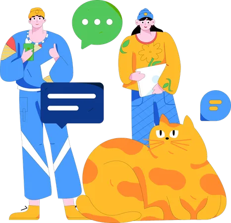 Online Communicate  Illustration