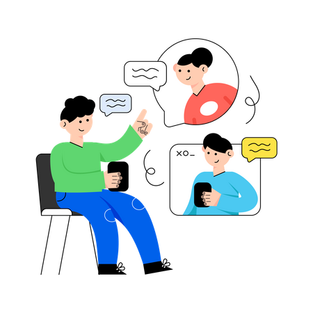 Online Communication  Illustration