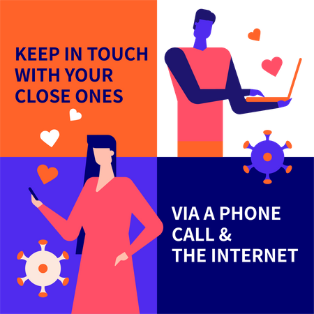 Online Communication in lockdown  일러스트레이션