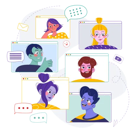 Online Conference Meeting  Illustration