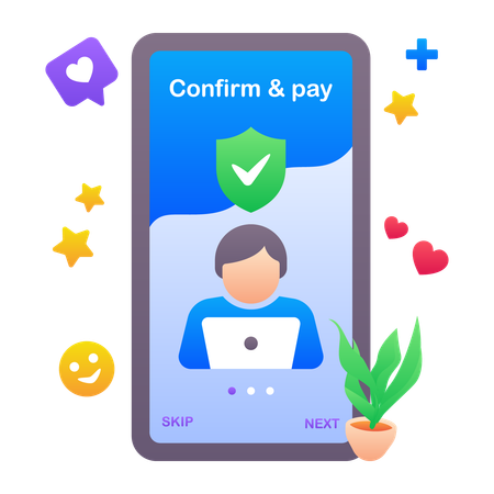 Online Confirm and pay  Illustration