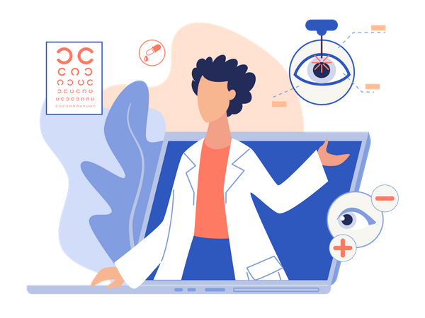 Online Consultation for eyesight  Illustration