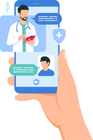 Online Consultation with Doctor  Illustration