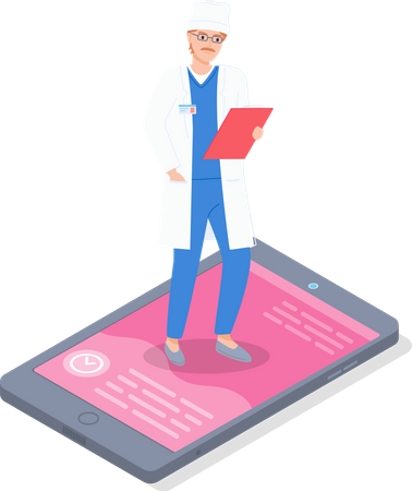 Online consultation with doctor  Illustration