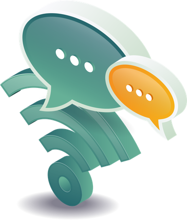 Online conversation with wifi signal  Illustration