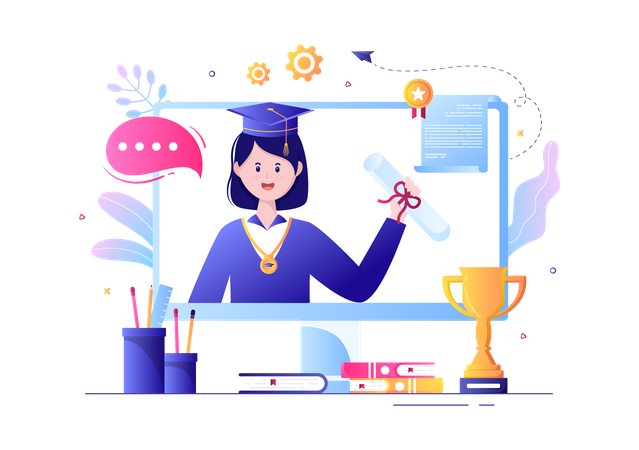 Online convocation  Illustration