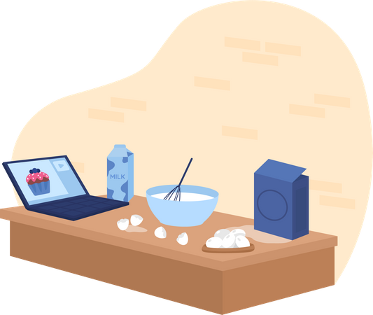 Online cooking classes Illustration