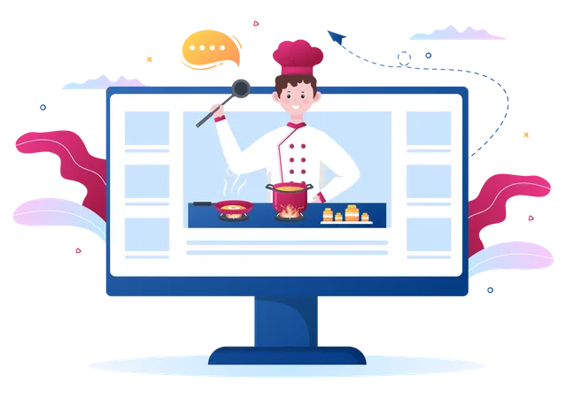 Online cooking show  Illustration