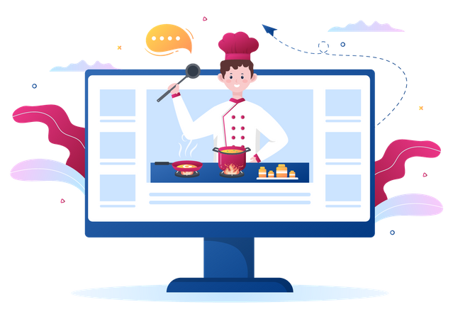 Online cooking show  Illustration