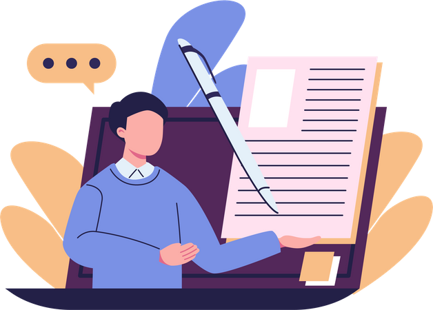 Online copywriter service  Illustration