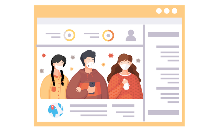 Online corona information  Illustration